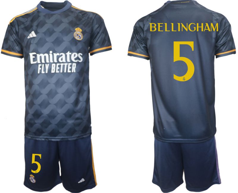 Men 2023-2024 Club Real Madrid away blue #5 Soccer Jersey